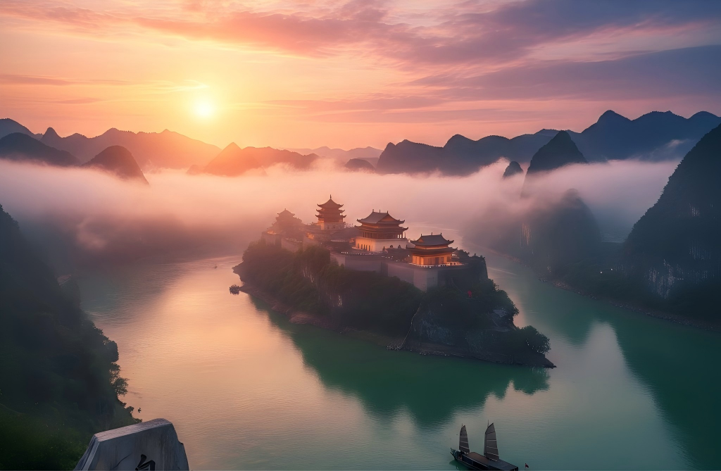 A dimly lit classroom with long shadows.